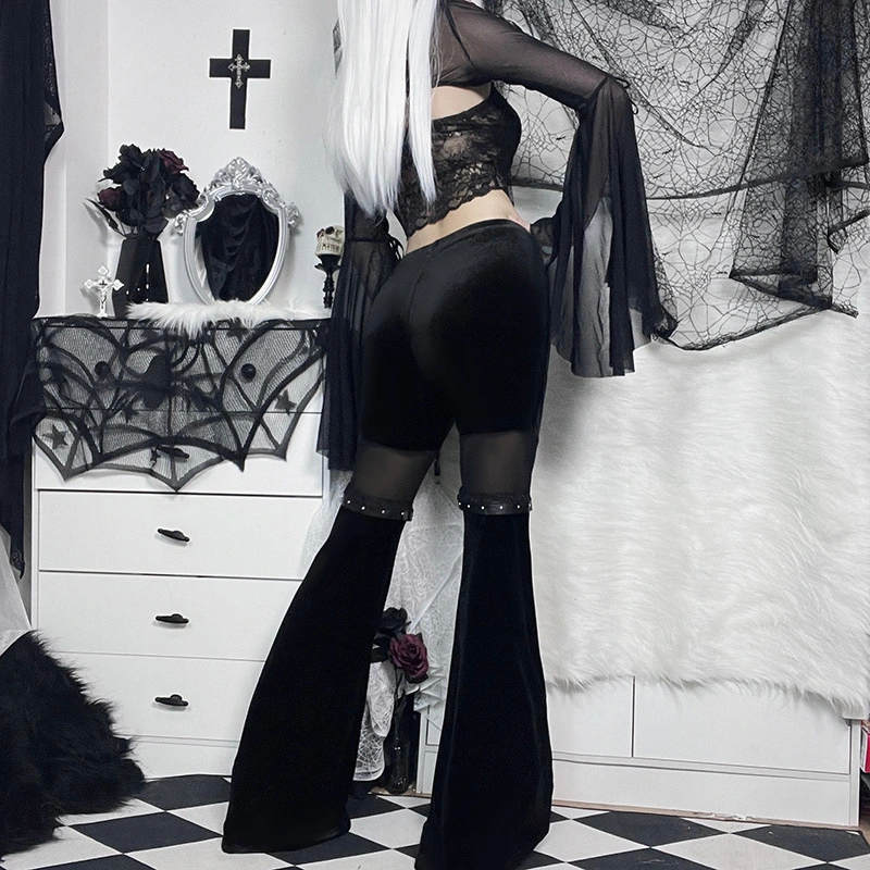 Lady Gothic Punk Black Trouser