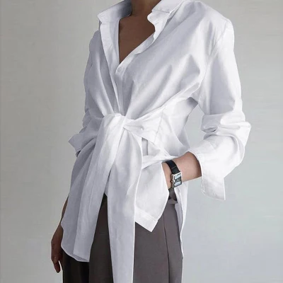 Wholesale Latest Design Fashion Tops Blouse Women New Model Shirts Front Tie Top