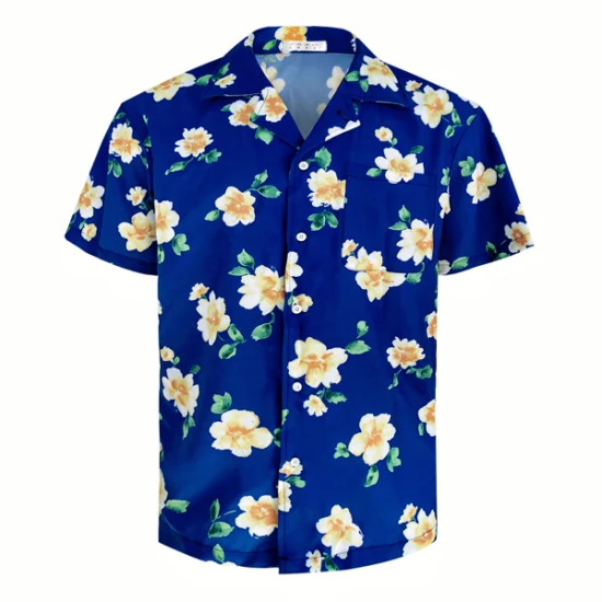 Summer Beach Sport Dress Shirt Men′ S Casual Hawaiian Print Vacation Shirts