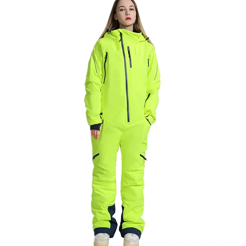 Womens Soild Waterproof One Pieces Snowsuits Winter Ski Suits Ski Jumpsuit