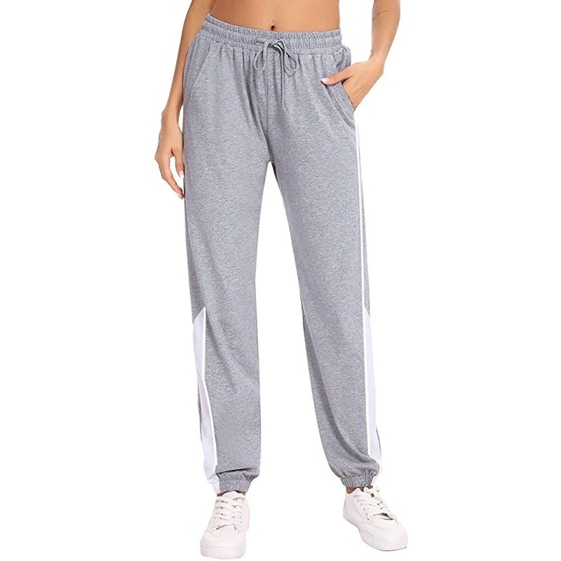 Factory Hot Wholesale Fashion Sweatpants Drawstring Women&prime;s Sweatpants Drawstring Waistband Side Stitching Pants Ladies Jogging Trousers